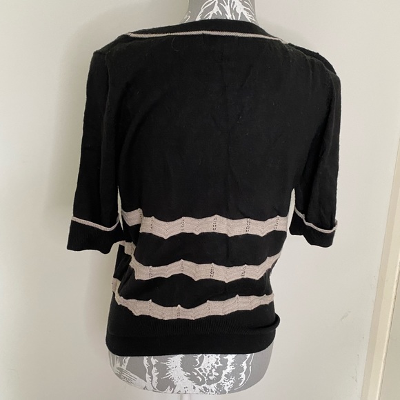 Monsoon fine knit wool mix jumper in black and taupe size medium - Picture 5 of 6